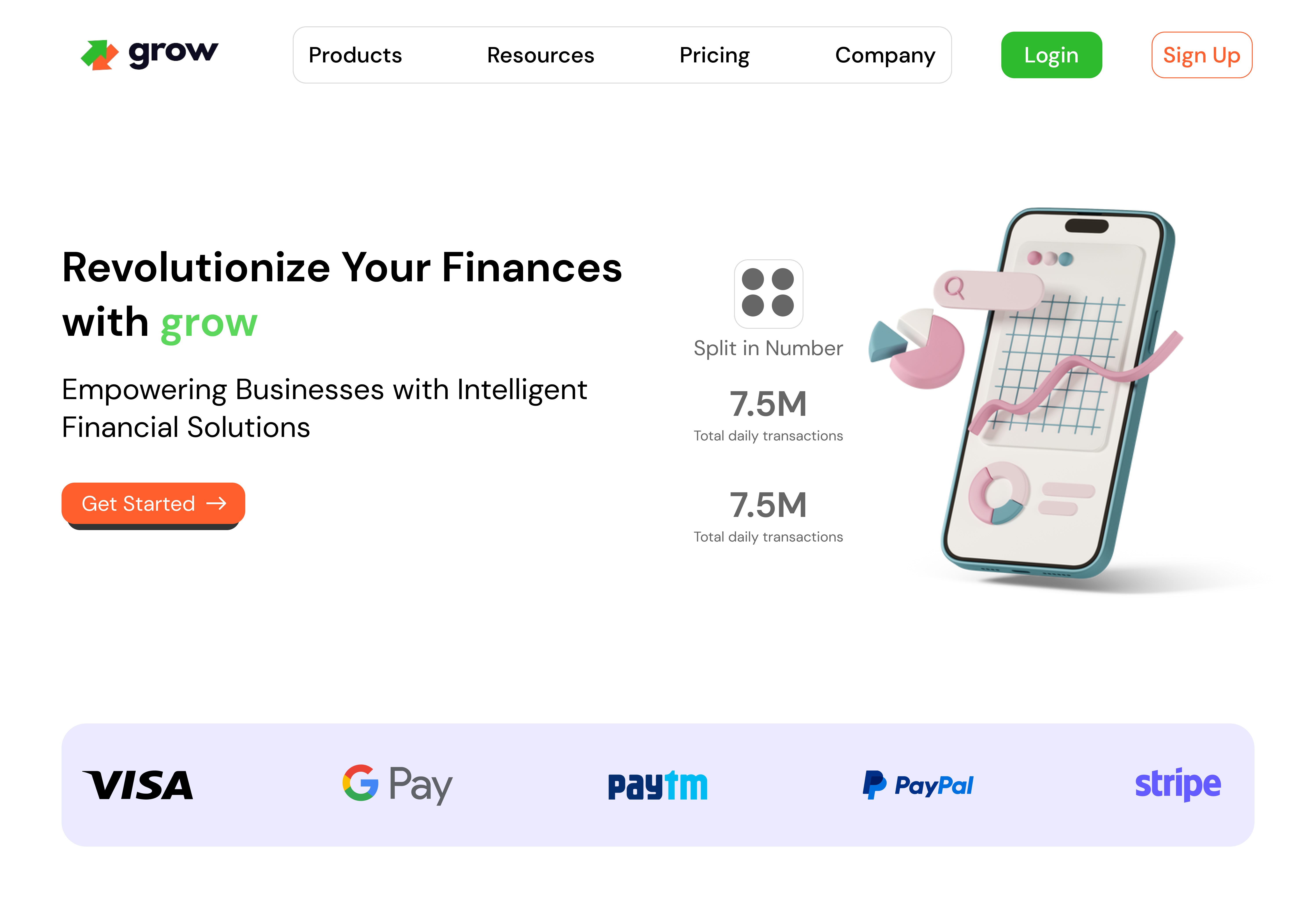 Finance Website Landing Page